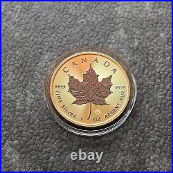 2024 1oz Silver Silver Maple Leaf 24kt Space Gold Canada Canada NEW ONLY 500 BU #3