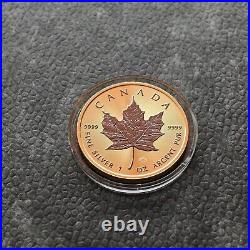 2024 1oz Silver Silver Maple Leaf 24kt Space Gold Canada Canada NEW ONLY 500 BU #4