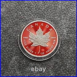 2024 1oz Silver Silver Maple Leaf 24kt Space Red Canada Canada NEW ONLY 250 BU #2