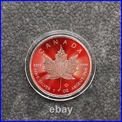 2024 1oz Silver Silver Maple Leaf Space Red Canada Canada NEW ONLY 250 BU #1