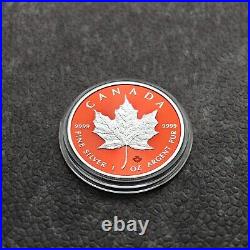 2024 1oz Silver Silver Maple Leaf Space Red Canada Canada NEW ONLY 250 BU #1