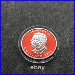 2024 1oz Silver Silver Maple Leaf Space Red Canada Canada NEW ONLY 250 BU #1