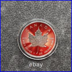 2024 1oz Silver Silver Maple Leaf Space Red Canada Canada NEW ONLY 250 BU #1