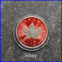 2024 1oz Silver Silver Maple Leaf Space Red Canada Canada NEW ONLY 250 BU #1