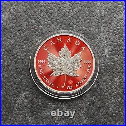 2024 1oz Silver Silver Maple Leaf Space Red Canada Canada NEW ONLY 250 BU #1