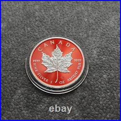 2024 1oz Silver Silver Maple Leaf Space Red Canada Canada NEW ONLY 250 BU #1