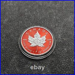 2024 1oz Silver Silver Maple Leaf Space Red Canada Canada NEW ONLY 250 BU #1
