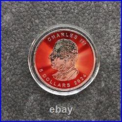 2024 1oz Silver Silver Maple Leaf Space Red Canada Canada NEW ONLY 250 BU #1