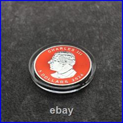 2024 1oz Silver Silver Maple Leaf Space Red Canada Canada NEW ONLY 250 BU #1