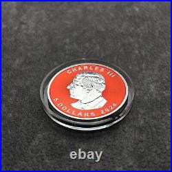 2024 1oz Silver Silver Maple Leaf Space Red Canada Canada NEW ONLY 250 BU #1