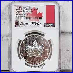 2024 $20 Canada Silver Maple Leaf Ultra High Relief Pulsating NGC Reverse PF70