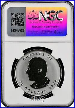 2024 CA $20 Maple Leaf SML UHR Pulsating Forest NGC Reverse PF 70 PROOF NEW