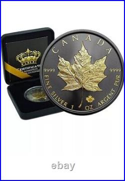 2024 CANADA GOLD BLACK EMPIRE EDITION MAPLE LEAF 1 Oz 9999 SILVER COIN 5$