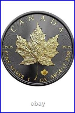 2024 CANADA GOLD BLACK EMPIRE EDITION MAPLE LEAF 1 Oz 9999 SILVER COIN 5$