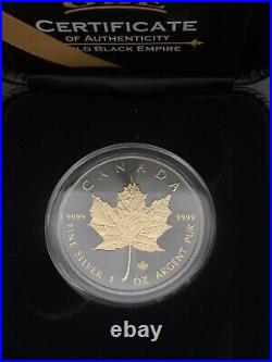 2024 CANADA GOLD BLACK EMPIRE EDITION MAPLE LEAF 1 Oz 9999 SILVER COIN 5$