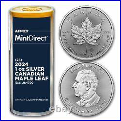 2024 Canada 1 oz Silver Maple Leaf (25-Coin MintDirect Tube)