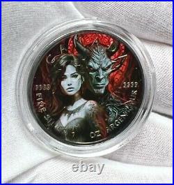 2024 Canada $5 Maple Leaf Lucifer Angels and Devils 1oz Silver Coin Mintage 400