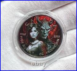 2024 Canada $5 Maple Leaf Lucifer Angels and Devils 1oz Silver Coin Mintage 400