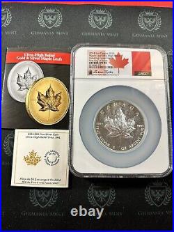 2024 Canada 5 oz Silver Maple Leaf Pulsating UHR NGC PF70 FDOI Taylor Signed