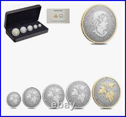 2024 Canada Autumn Beauty Silver Maple Leaf 1.9 oz SML Fractional 5-Coin Set New