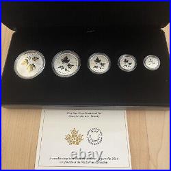 2024 Canada Autumn Beauty Silver Maple Leaf 1.9 oz SML Fractional 5-Coin Set New