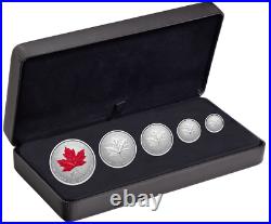 ­ 2024 Canada Flag 60th Ann. Fractional 1.90 oz Silver Coin Set Mintage of 3500