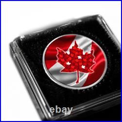 2024 Canada Maple. 9999 Argent Pur Colorized Coin with Flag Colors Coin 2024 Canada Maple. 9999 Argent Pur Colorized Coin with Flag Colors Coin