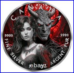 2024 Canada Maple Leaf Angels and Devils 1 oz Silver Ennobled Coin