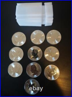 2024 Canadian 1 oz Silver Maple Leaf Charles III BU. 9999 pure Lot of 10 Tube