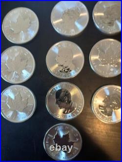 2024 Canadian 1 oz Silver Maple Leaf Charles III BU. 9999 pure Lot of 10 Tube