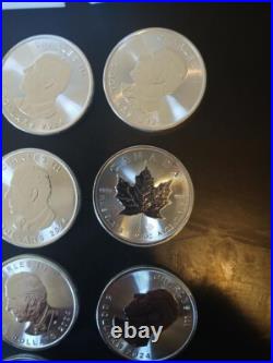 2024 Canadian 1 oz Silver Maple Leaf Charles III BU. 9999 pure Lot of 10 Tube