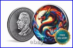 2024 Maple Leaf Dragon of Luck Dragon Silver Silver Canada Canada 1 oz ONLY 250