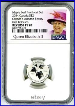 2024 Queen Elizabeth $2 1/10 Oz Canada Silver Ngc Pf70 Maple Leaf First Releases