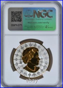 2024 Super Incuse Canadian Silver Maple Leaf Gilt 1 oz. 9999 NGC PF 70 USM