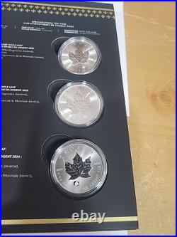 2024 Treasured Maple Leaf Effigies $5 Premium Bullion Silver 3-Coin Set Canada