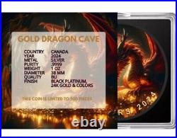 2024-canada Gold Dragon Cave Edition Silver Maple Leaf Black Platinum