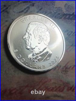 2025 1 Ounce $5.9999 Fine Silver Canada Maple Leaf Charles III Portrait 2025 1 Ounce $5.9999 Fine Silver Canada Maple Leaf Charles III Portrait