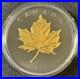 2025 1 Oz. 9999 Silver Canada $20 Gilded Elegant Maple Leaf Black & Gold Coin