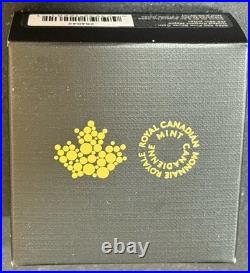 2025 1 Oz. 9999 Silver Canada $20 Gilded Elegant Maple Leaf Black & Gold Coin