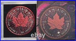 2025 1 Oz. 9999 Silver Canada Maple Leaf Colorized Spiderweb Coin with COA