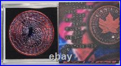 2025 1 Oz. 9999 Silver Canada Maple Leaf Colorized Spiderweb Coin with COA