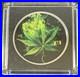 2025 1 Oz. 9999 Silver Canada Maple Leaf MAPLE BLAZE Weed Green Colorized Coin