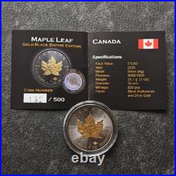 2025 1OZ Silver Canada Canada Maple Leaf 24kt Gold Black Empire 500 #170 2025 1OZ Silver Canada Canada Maple Leaf 24kt Gold Black Empire 500 #170