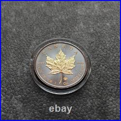 2025 1OZ Silver Canada Canada Maple Leaf 24kt Gold Black Empire 500 #217