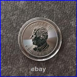 2025 1OZ Silver Canada Canada Maple Leaf 24kt Gold Black Empire 500 #217