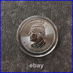 2025 1OZ Silver Canada Canada Maple Leaf 24kt Gold Black Empire 500 #217