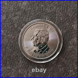 2025 1OZ Silver Canada Canada Maple Leaf 24kt Gold Black Empire 500 #230