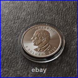 2025 1OZ Silver Canada Maple Leaf 24kt Gold gilded Black Empire ONLY 500pc #121