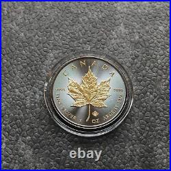 2025 1OZ Silver Canada Maple Leaf 24kt Gold gilded Black Empire ONLY 500pc #123