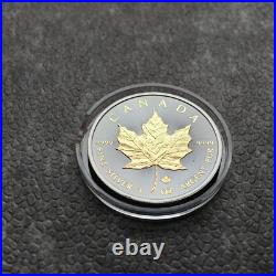2025 1OZ Silver Canada Maple Leaf 24kt Gold gilded Black Empire ONLY 500pc #123